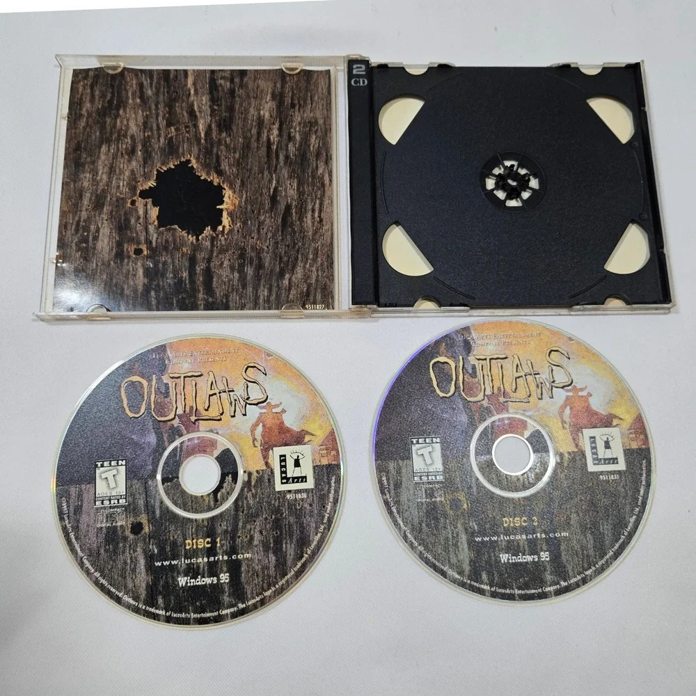 VTG Outlaws PC Big Box Game CIB LucasArts 1997 Windows 95 Western FPS Complete